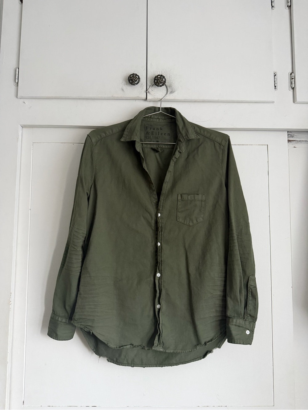 Frank & Eileen Barry Famous Denim Blouse - Green
